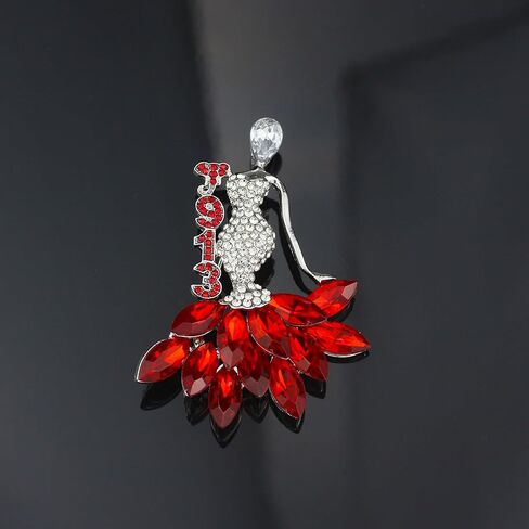 Rhinestone Sorority Brooch Pin for Women Greek Sorority Paraphernalia Gift Crystal Red Elephant Jewelry Sisterhood Gifts for Soror Sister in Saudi Arabia