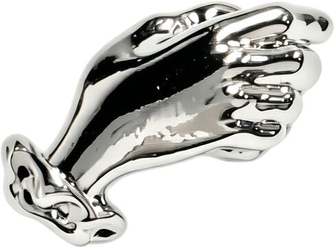 Handmade Sterling Silver Hand Lapel Pin Brooch – Vintage Floral Boutonnière Pin for Men & Women, Elegant Hand-Holding Flowers Jewelry Accessory in Saudi Arabia