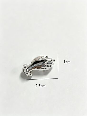 Handmade Sterling Silver Hand Lapel Pin Brooch – Vintage Floral Boutonnière Pin for Men & Women, Elegant Hand-Holding Flowers Jewelry Accessory in Saudi Arabia