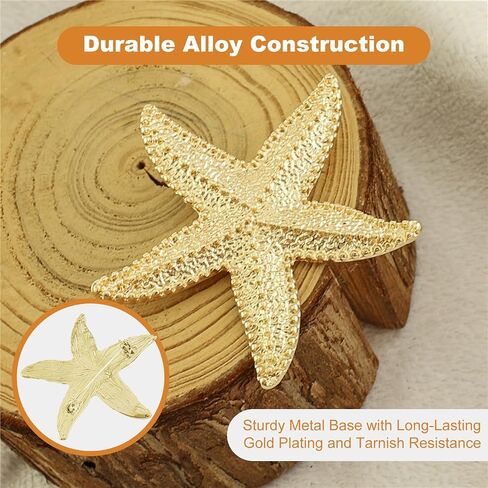 Starfish Pin Brooch for Women Men Vintage Gold Plated Seashell Sea Shell Pins Small Ocean Star Broach Lapel Brooches for Dress Beach Party Dance Banquet Summer Beach Jewelry Accessories in Saudi Arabia
