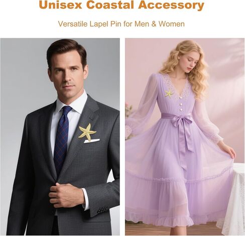 Starfish Pin Brooch for Women Men Vintage Gold Plated Seashell Sea Shell Pins Small Ocean Star Broach Lapel Brooches for Dress Beach Party Dance Banquet Summer Beach Jewelry Accessories in Saudi Arabia