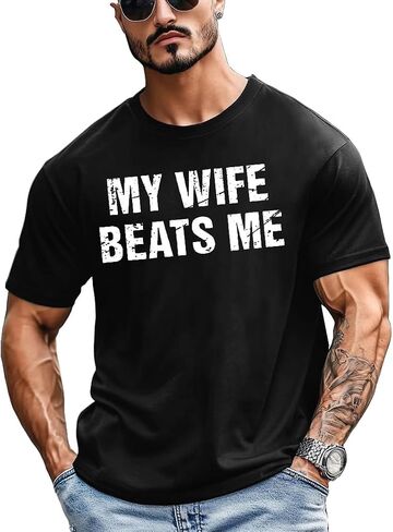 Men's Funny Graphic Shirts Letter Print Husband Dad Casual Summer T-Shirts in Saudi Arabia
