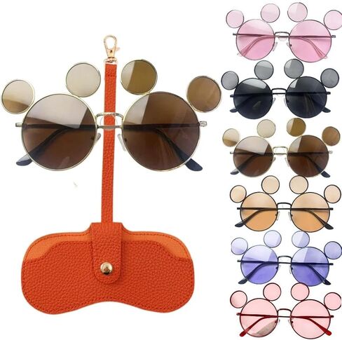 Mouse Ears Sunglasses for Women Adults, Mouse Sunglasses UV Protection with Leather Case, Fun Glasses for Cosplay in Saudi Arabia
