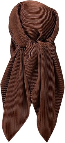 SweatyRocks Women's Large Square Satin Head Scarf Textured Hair Bandana Fashion Hair Scarfs in Saudi Arabia