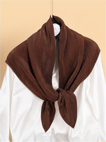 SweatyRocks Women's Large Square Satin Head Scarf Textured Hair Bandana Fashion Hair Scarfs in Saudi Arabia