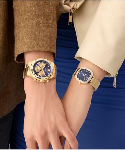 GUESS Gold-Tone Rounded Crystal Analog Watch in Saudi Arabia