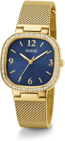 GUESS Gold-Tone Rounded Crystal Analog Watch in Saudi Arabia