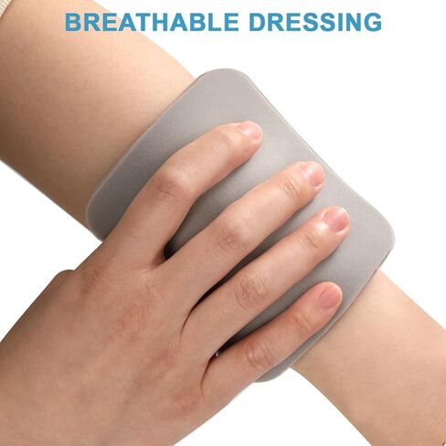 Silver Silicone Foam Dressing Without Border 4 Pack Non Stick Gentle Pads Ag Sterile Highly Absorbent Wound Dressing 4"×4" for Burns Ulcers Abrasions Pressure Sore in Saudi Arabia