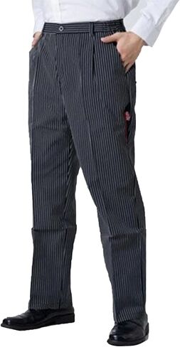 سروال الشيف الرجالي الفضفاض بخصر مطاطي للطبخ، زي خدمة المطبخ في المطاعم، زي العمل Pantalones De Cocina in Kuwait