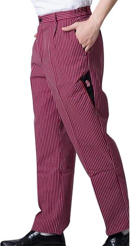 سروال الشيف الرجالي الفضفاض بخصر مطاطي للطبخ، زي خدمة المطبخ في المطاعم، زي العمل Pantalones De Cocina in Kuwait