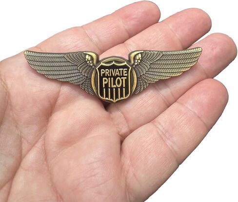 AMERICA'S FRONT LINE BL7-5 Private Pilot Wings pin Full Size Standard 3 inch Great for Executive Jet Crew in Saudi Arabia