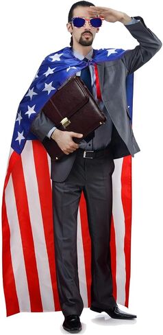 250 Year American Flag Costume Cape, Retro 80's USA Sunglasses and Flag Headband for 4th of July Outfits Patriotic USA Independence Day in Saudi Arabia