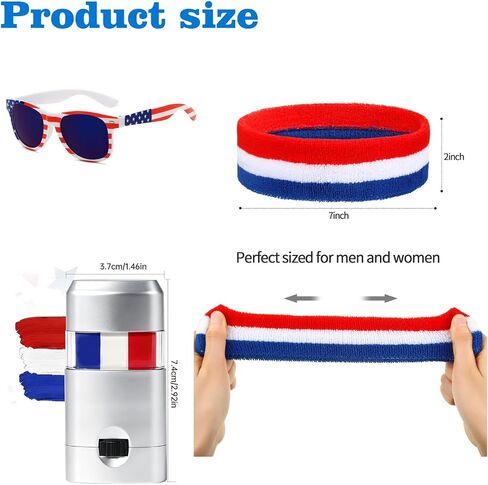250 Year American Flag Costume Cape, Retro 80's USA Sunglasses and Flag Headband for 4th of July Outfits Patriotic USA Independence Day in Saudi Arabia