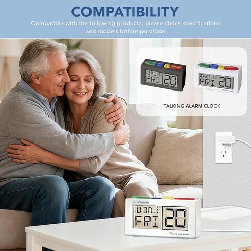 Reminder Alarm Power Adapter Compatible with MEDCENTER Pill Reminder Talking Alarm Clock Replacement Battery Charger Cord in Kuwait