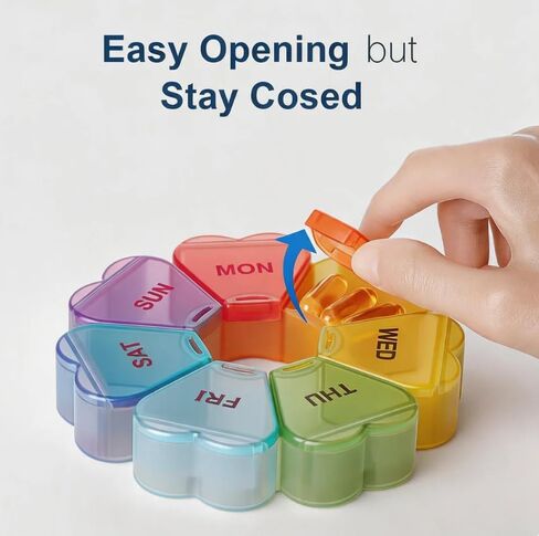 Large Weekly Pill Organizer, 7 Day Pill Box Case with Spring Open Design & Large Compartments – Holds Vitamins, Cod Liver Oil, Fish Oil, Supplements, Travel Friendly in Kuwait