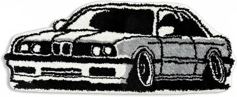 Car Rug - Handmade & Premium- 28in (70cm) - Hypebeast Decor - Hypebeast Room - Living Room, Bedroom, Children Bedroom, Door mat - Aesthetic Room Decor Rugs (Car02) in Saudi Arabia