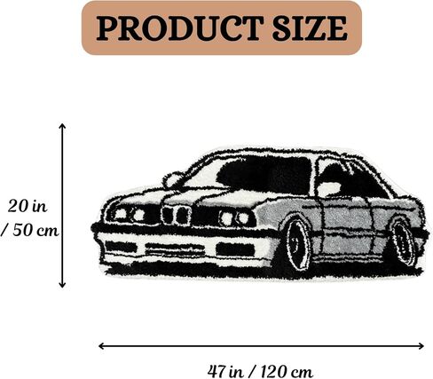 Car Rug - Handmade & Premium- 28in (70cm) - Hypebeast Decor - Hypebeast Room - Living Room, Bedroom, Children Bedroom, Door mat - Aesthetic Room Decor Rugs (Car02) in Saudi Arabia