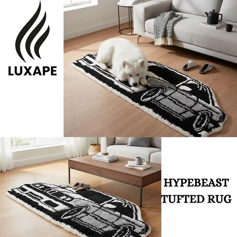 Car Rug - Handmade & Premium- 28in (70cm) - Hypebeast Decor - Hypebeast Room - Living Room, Bedroom, Children Bedroom, Door mat - Aesthetic Room Decor Rugs (Car02) in Saudi Arabia