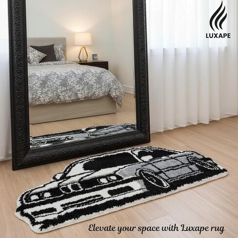 Car Rug - Handmade & Premium- 28in (70cm) - Hypebeast Decor - Hypebeast Room - Living Room, Bedroom, Children Bedroom, Door mat - Aesthetic Room Decor Rugs (Car02) in Saudi Arabia