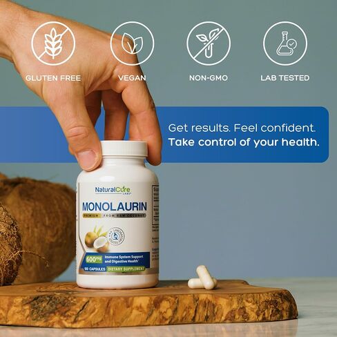 Natural Cure Labs Premium Monolaurin – 600mg, 100 Capsules in Saudi Arabia