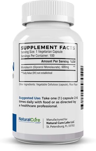 Natural Cure Labs Premium Monolaurin – 600mg, 100 Capsules in Saudi Arabia