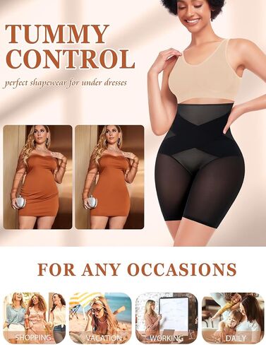 Tummy Control Shapewear Shorts for Women High Waist Underwear Slip Shorts Under Dresses in Kuwait