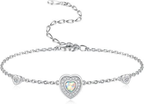 Sterling Silver Cremation Bracelet for Ashes: Opal Urn Bracelets Heart Memorial Jewelry Ash Keepsake Gifts for Women in Saudi Arabia