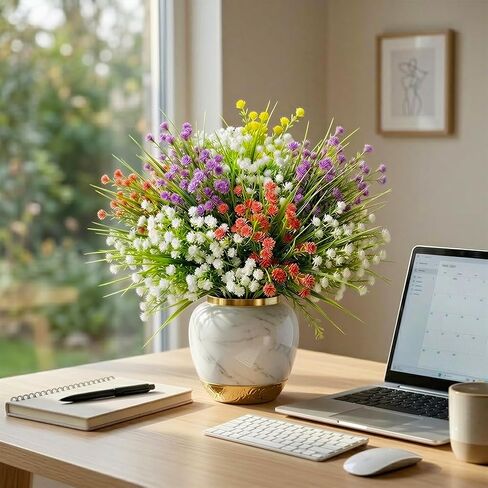 15PCS Baby Breath Artificial Flowers,Realistic Fake Breath Flowers for Vase Arrangements,Mixed Color Artificial Flowers for Wedding Bouquets,Spring Home Decor,Artificial Plants Indoor Decoration. in Saudi Arabia