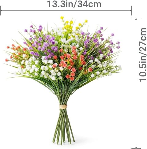 15PCS Baby Breath Artificial Flowers,Realistic Fake Breath Flowers for Vase Arrangements,Mixed Color Artificial Flowers for Wedding Bouquets,Spring Home Decor,Artificial Plants Indoor Decoration. in Saudi Arabia