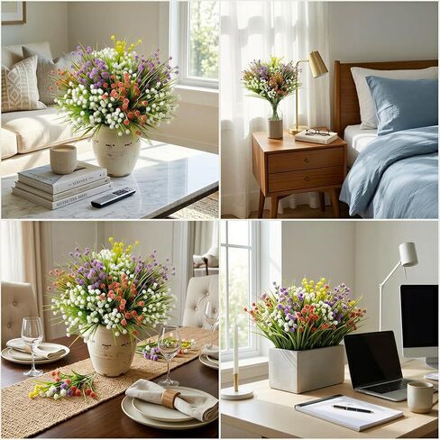 15PCS Baby Breath Artificial Flowers,Realistic Fake Breath Flowers for Vase Arrangements,Mixed Color Artificial Flowers for Wedding Bouquets,Spring Home Decor,Artificial Plants Indoor Decoration. in Saudi Arabia