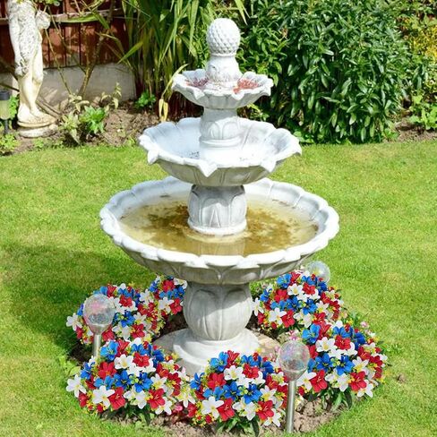 6 Bundles Patriotic Artificial Flowers Red White and Blue Flowers Artificial Lily Flowers Silk Flowers for Outdoors for Memorial Day Home Spring Indoor Outside Porch Cemetery Grave Decoration in Kuwait