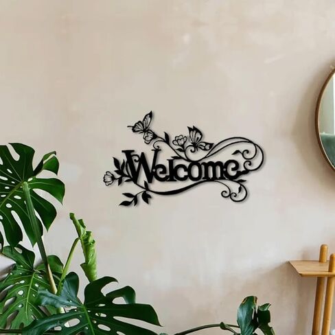 لوحة فنية جدارية زخرفية بسيطة - مقاس 6.7 * 12 بوصة للترحيب بالطيور الطنانة، تصميم صورة ظلية سوداء بسيطة، ديكور منزلي ومكتبي حديث in Kuwait