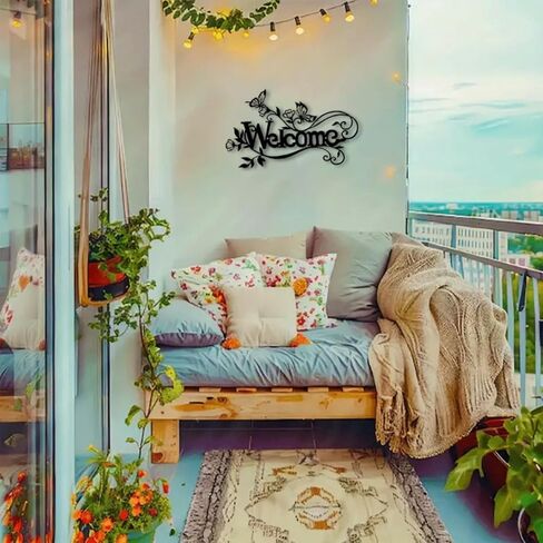 لوحة فنية جدارية زخرفية بسيطة - مقاس 6.7 * 12 بوصة للترحيب بالطيور الطنانة، تصميم صورة ظلية سوداء بسيطة، ديكور منزلي ومكتبي حديث in Kuwait