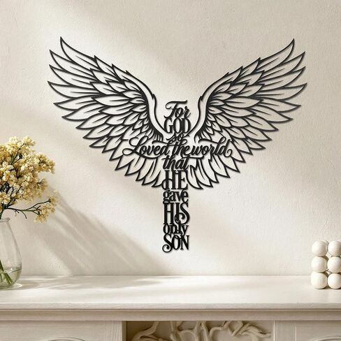 Black Metal Jesus Cross Wall Decor, 15''x12'' Crucifix Gifts Blessed for Mother's Day Women Grandma Friends,Modern Farmhouse Wall Sculpture Christian Housewarming Decoration for Entryway Bedroom Living Room Church Home Office Indoor Outdoor in Saudi Arabia