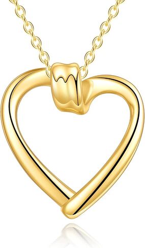 KECHO 14k Solid Gold Heart Pendant Necklace Fine Gold Jewelry Mothers Day Birthday Gifts for Women Wife Daughter Sister in Kuwait