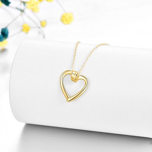 KECHO 14k Solid Gold Heart Pendant Necklace Fine Gold Jewelry Mothers Day Birthday Gifts for Women Wife Daughter Sister in Kuwait