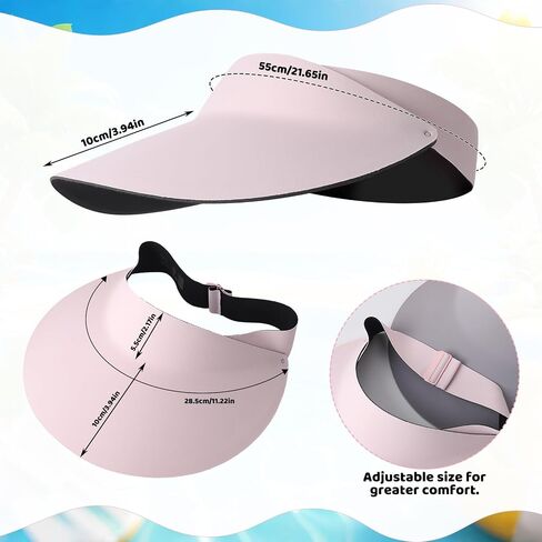 3 Pcs Women's Ultra-Lightweight Foldable Sun Visor Hat Wide Brim Summer UV Protection Sports Cap for Running Tennis Golf Beach in Saudi Arabia