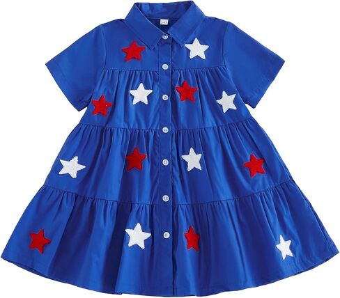 Toddler Girl Easter Dress Bunny/Carrot Short Sleeve Button-up Collared Dresses Kid Girl Easter Outfit in Saudi Arabia