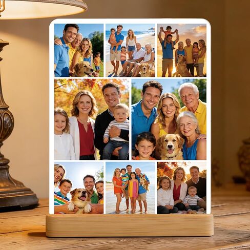 XINYIMAI Metal Photo Prints Custom, Personalized Picture with Bamboo Stand, 3 Sizes 4x6/6x8,/8x10 inchs, Aluminum Photo Gifts for Couples, Family, Home Decor in Saudi Arabia