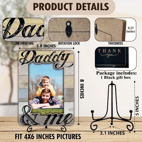 Daddy and Me Picture Frame, Father's Day Frame Gifts for Daddy, Best Dad Gifts for Father from Daughter Son, Desk Tabletop Decor for 4 x 6 Photo in Saudi Arabia