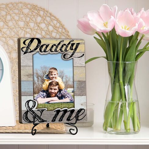 Daddy and Me Picture Frame, Father's Day Frame Gifts for Daddy, Best Dad Gifts for Father from Daughter Son, Desk Tabletop Decor for 4 x 6 Photo in Saudi Arabia