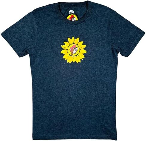تي شيرت Buc-ee's Sunflower Graphic، رمادي فحمي، كم قصير صغير in Kuwait