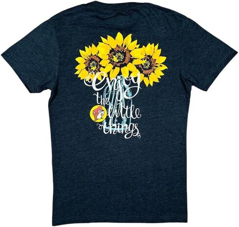 تي شيرت Buc-ee's Sunflower Graphic، رمادي فحمي، كم قصير صغير in Kuwait