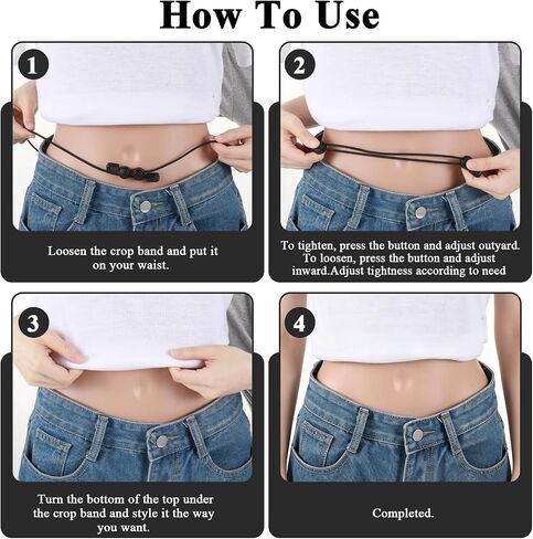 Mabor 2 Pcs Adjustable Shirt Tuck Band for Women, Stretchy Invisible Crop Top Band, Elastic Waist Belt for Blouse Tucking & Top Styling in Kuwait