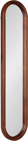 Kate and Laurel Talma Modern Slim Panel Wall Mirror, 9 x 36, Walnut Brown, Transitional Narrow Mirror for Use as Versatile Entryway or Bedroom Wall Decor in Kuwait