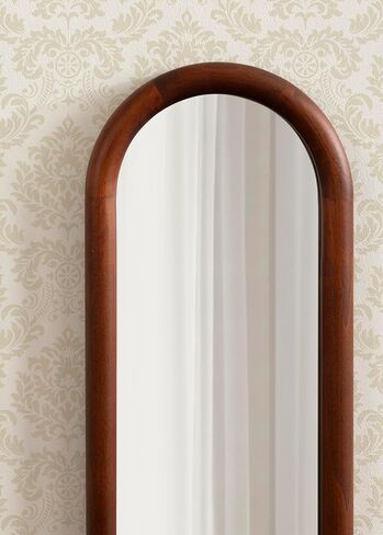 Kate and Laurel Talma Modern Slim Panel Wall Mirror, 9 x 36, Walnut Brown, Transitional Narrow Mirror for Use as Versatile Entryway or Bedroom Wall Decor in Kuwait