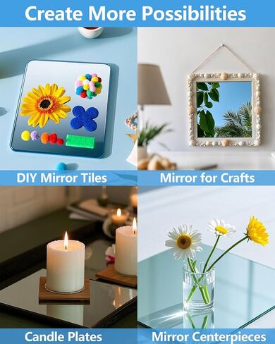 Unbreakable Mirror Tiles Self Adhesive,8 PCS 12"x12" Toddler Mirror For Classroom Decor, Peel And Stick On Small Mirrors For Wall Decor, Shatterproof Plastic Mirrors Stickers for Kids Decorative in Saudi Arabia