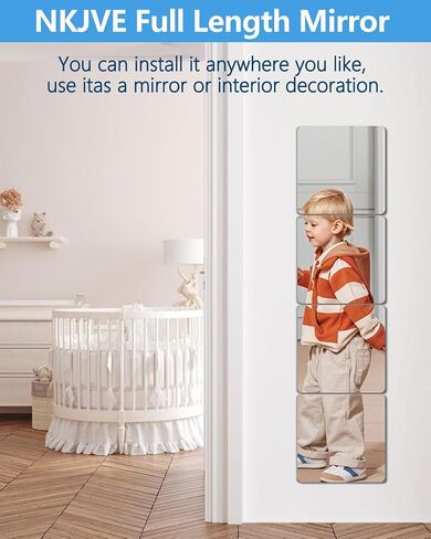 Unbreakable Mirror Tiles Self Adhesive,8 PCS 12"x12" Toddler Mirror For Classroom Decor, Peel And Stick On Small Mirrors For Wall Decor, Shatterproof Plastic Mirrors Stickers for Kids Decorative in Saudi Arabia