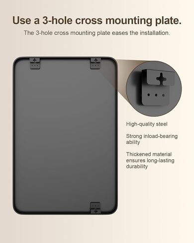 24" x 36" Bathroom Mirror Black Bathroom Mirrors for Over Sink Modern Bathroom Vanity Mirror for Bedroom Entryway or Living, Metal Framed HD Tempered Glass Room Horizontal or Vertical in Kuwait