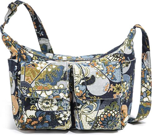 OPQRSTU Retro Multiple pockets Bohemian Canvas Hobo Shoulder Bag Hippie Boho Crossbody bags | Multiple pockets in Saudi Arabia